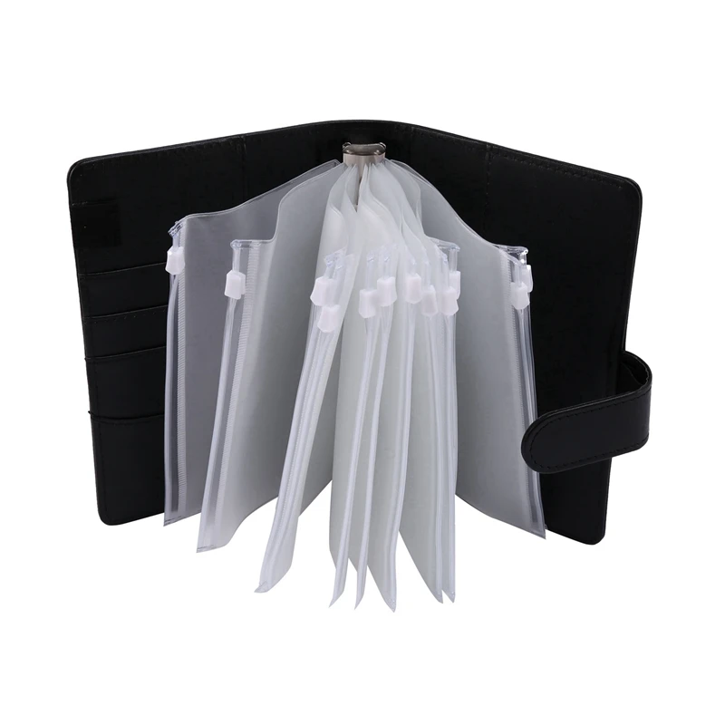 Plástico transparente A6 Binder Envelopes, à prova d'água Orçamento Envelope Sistema, Etiqueta Adesivos A, 24 Pcs
