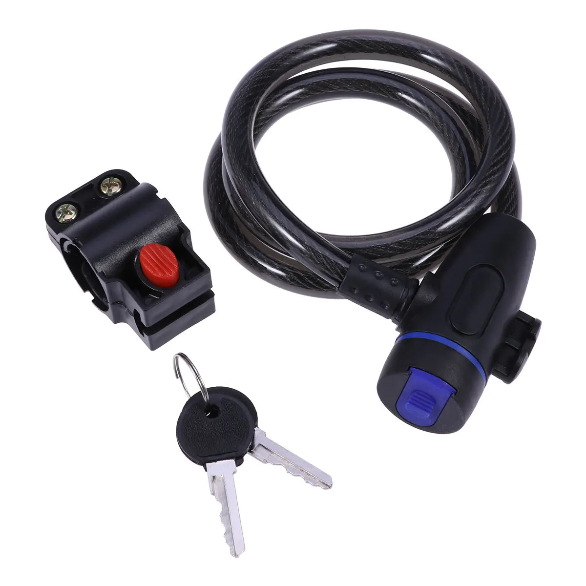 

Bike Cable Lock Black 1.5m Steel Braided Anti-Theft Lock for Mountain Bicycle Frame Anti Scratch Weather Resistant