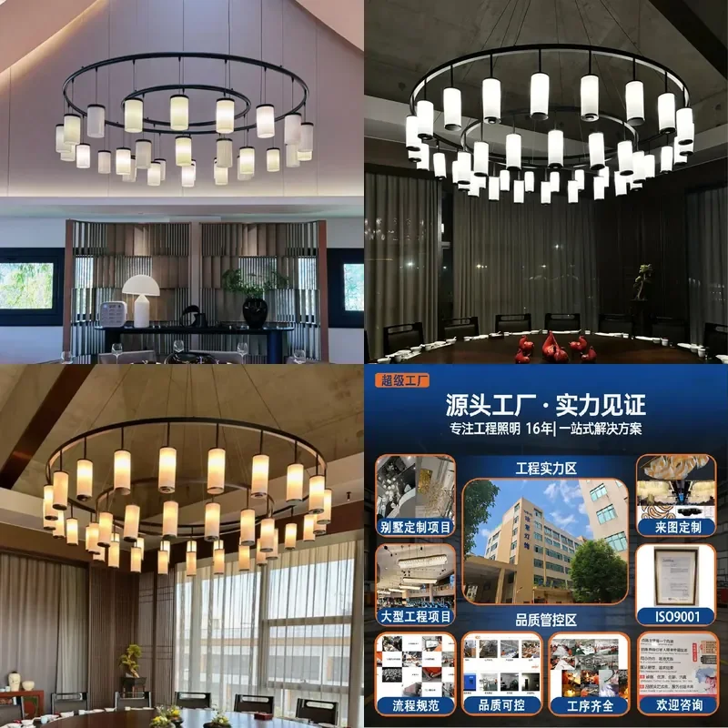Modern Chinese Style Pendant Light for Restaurant Hotel Dining Room Club Private Box Luxury Chandelier Fixture