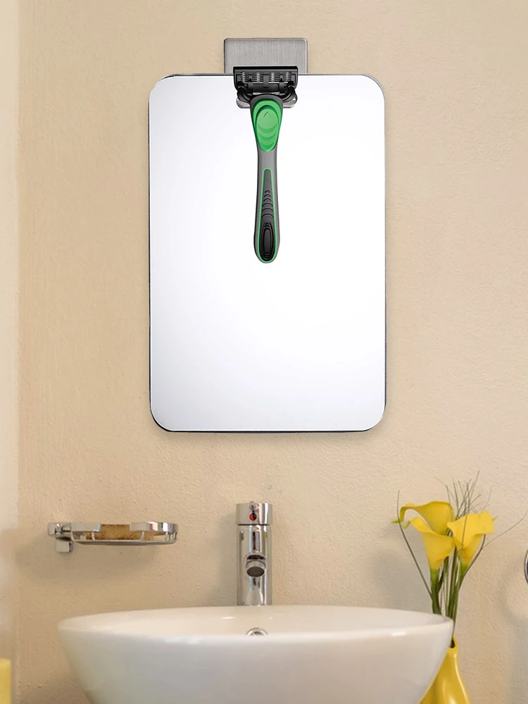 

Fogless Shower Mirror Shower Makeup Shave Mirror with Hook Frameless Shower Mirror Shatterproof Bathroom Accessories