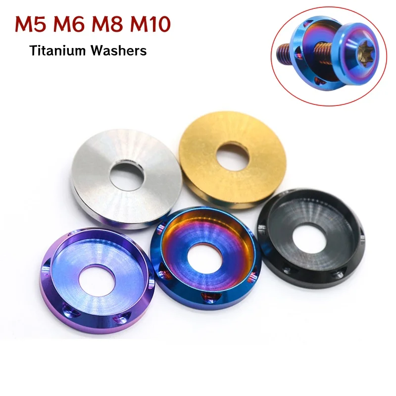 M5 M6 M8 M10 Washers Spacer Fancy Decoration Gasket For Motorcycle Car Blue Purple/blue//gold/black/silvery