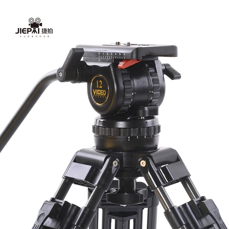 Jie Pai Jp-v12l Radio, Film Tripod  Film And Television Grade Photography Camera Tripod Hydraulic Head 100mm Bowl Mouth