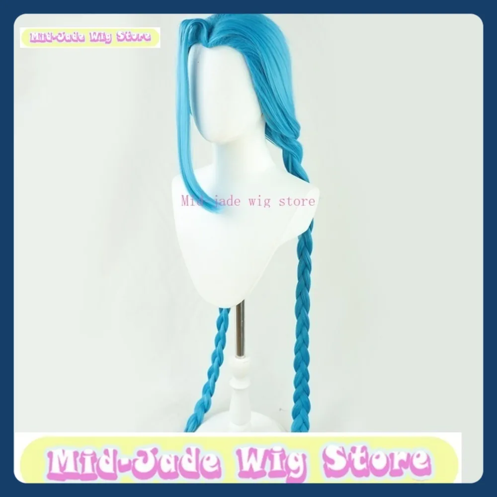 Peruka Mid-jade Wig Store Arcane Jinx Cosplay Anime Gra RPG Syntetyczne Włosy Kostiumy Rekwizyty na Halloween