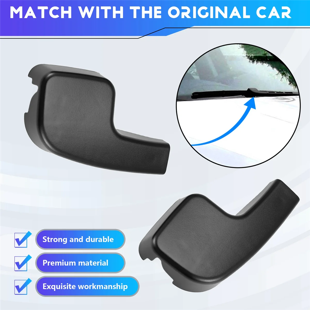 AT77 2X جديد الجبهة ممسحة زجاج أمامي يغطي الذراع قبعات لسيارات Bmw 3 E90 E91 E92 61617138990