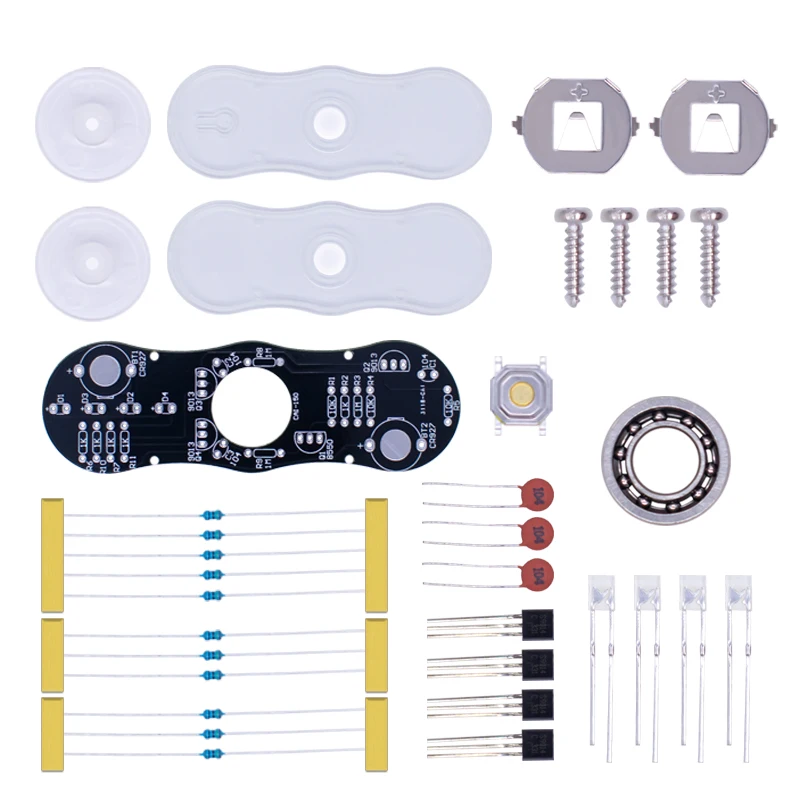 Led Roterende Gyroscoop Diy Kit Smd Solderen Pov Rotatie Kleurrijke Diode Lichtgevende Training Gyroscoop Kit Solderen Oefenkit