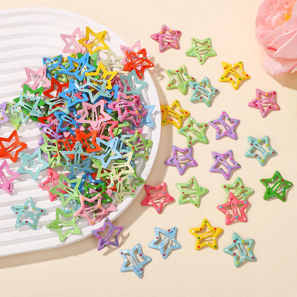 

Random Color 100PCS Star Y2K BB Hair Clips Women Grils Cute Metal Star Hair Clips Side Barrettes Hair Accessories Headwear