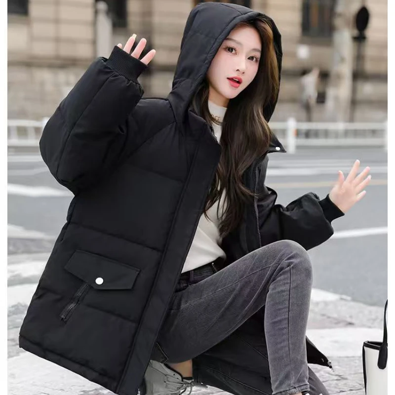 Winter Jacket 2023 New Women Parkas Hooded Puffer Jacket Women Winter Oversized Coat Cotton Padded Warm Casual Parka Outwear