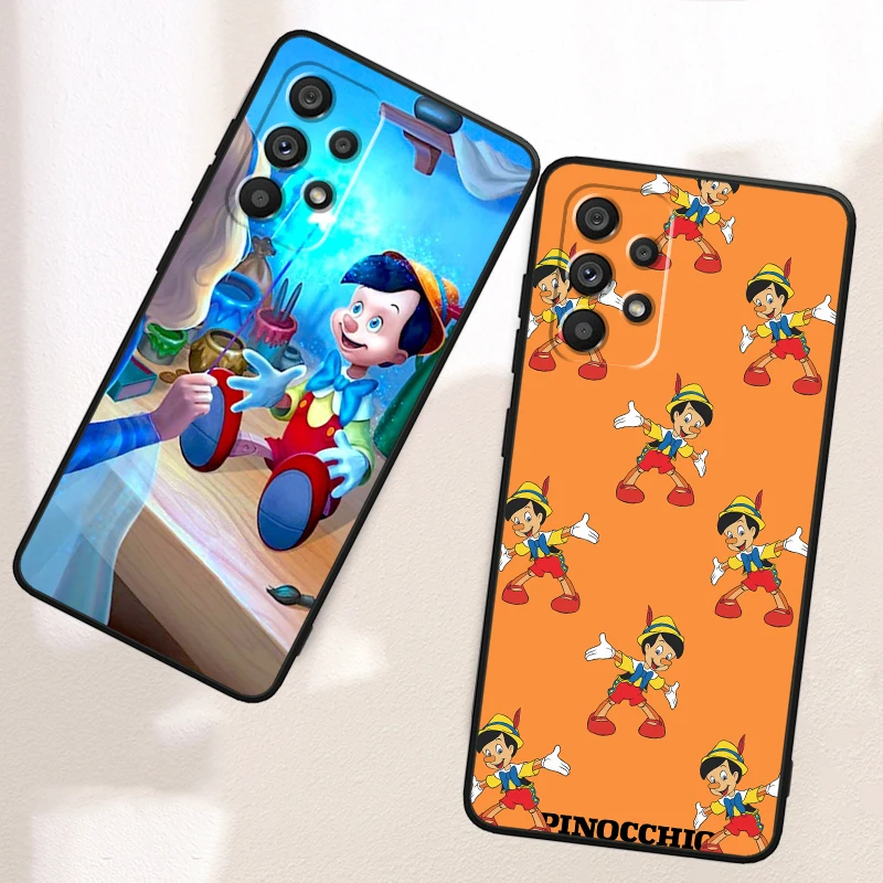 Disney Pinocchio Cute For Samsung Note 20 10 Ultra Plus A31 A14 A12 A34 A25 A04 A05 A15 A35 A24 5G Black Funda Phone Case