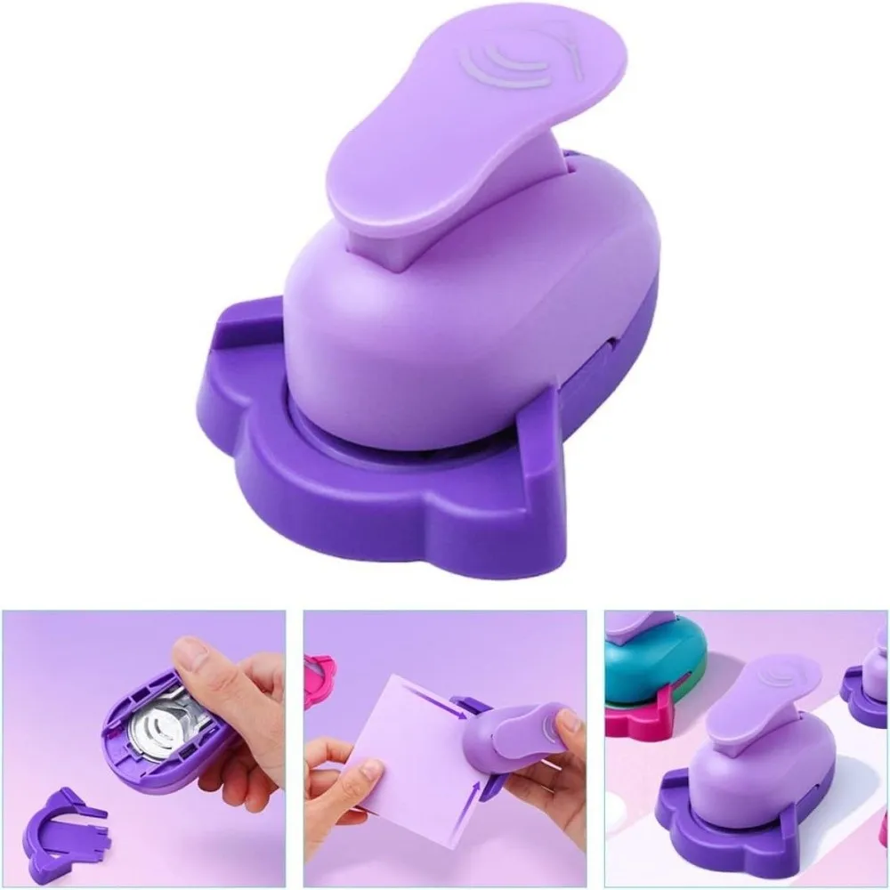 Creative Colors Random Paper Hole Punch Plastic Different Shapes Multicolored Punch DIY Crafting Mini Cutter Scrapbooking