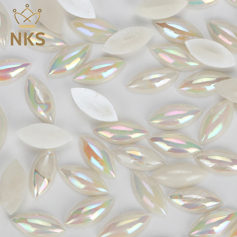 NKS Hot Selling 100pcs Horse Eye Rhinestones Applique Flat Back Glue On Acrylic Rhinestones For Clothing Accessories Bags shoes