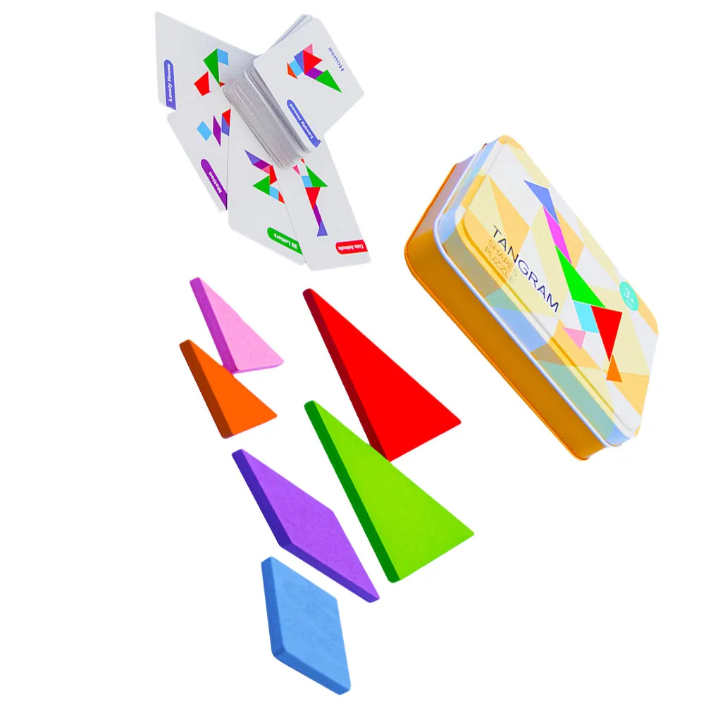 

1Set Wooden Tangram Puzzle Colorful Early Learning Educational Game for Kids Children Shape Recognition Fun Jigsaw