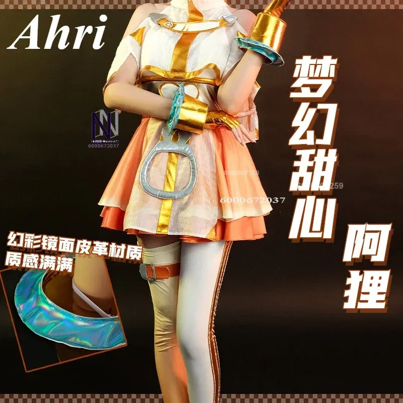 

Game League of Legends Ahri Cosplay Costumes Set LOL New Skin Sexy Women Girls Dress Outfit Halloween Party Unifrom