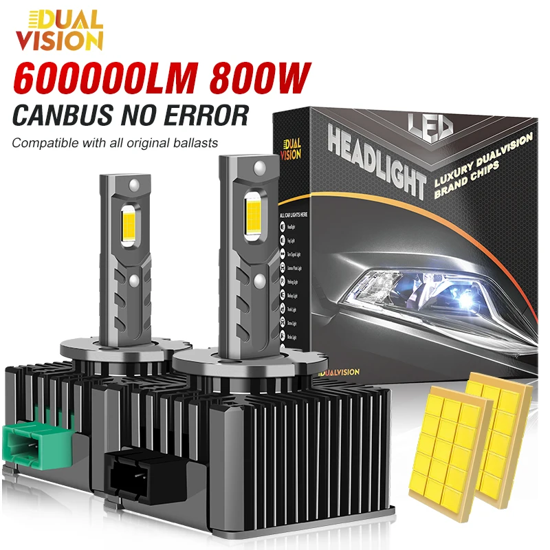 

D1S D3S LED Headlight Canbus 800W 600000LM D4S D2S D8S Auto Bulbs Two-sided D1R D2R D3R Car Lamp Xenon HID 6500K 4300K 12V 24V