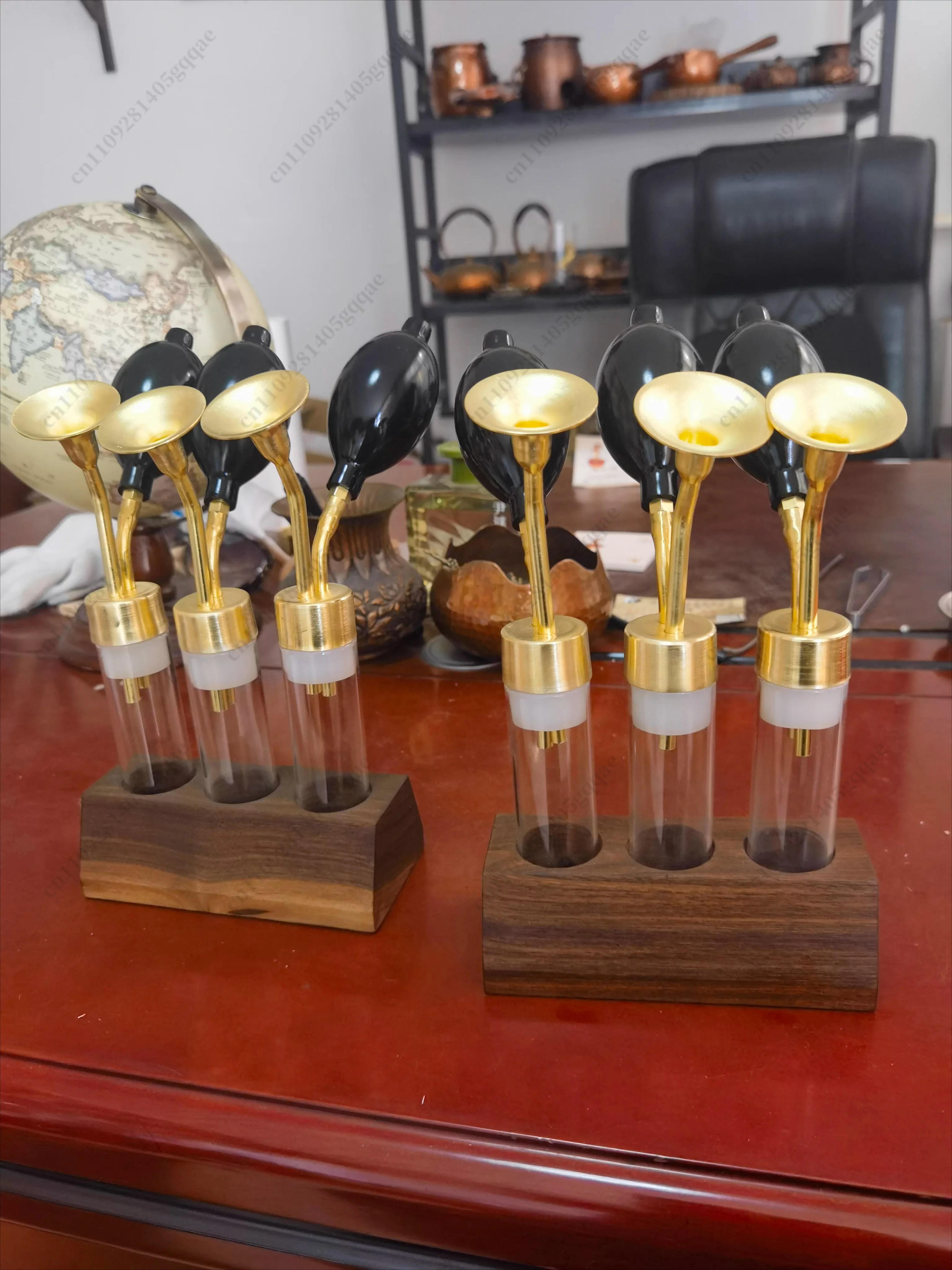 Kreative Duftflasche aus Glas, Duftinstrument aus Messing, Duftkaffeebohnen – Detail 5
