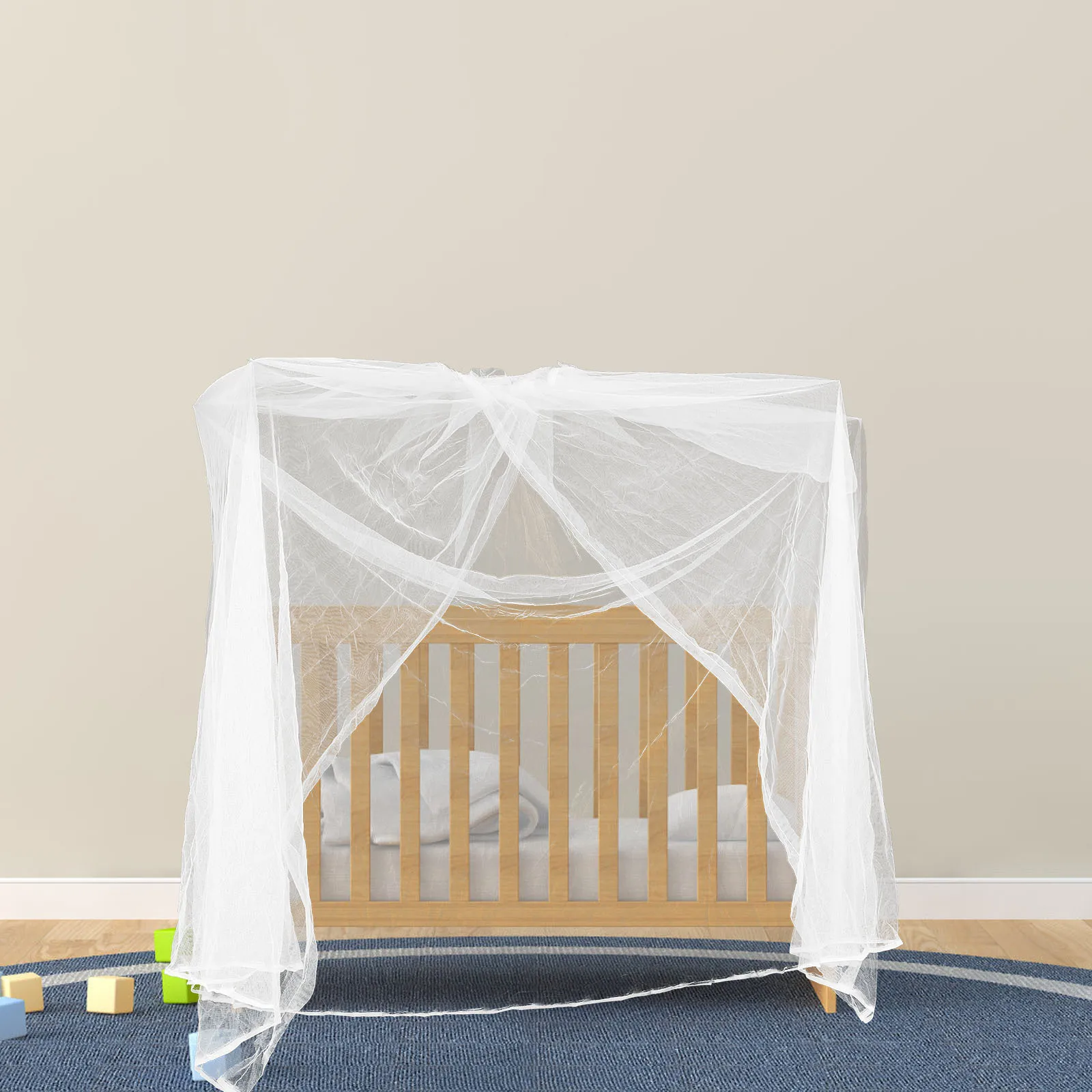 Toldo para cuna de bebé, ajuste Universal, fácil de instalar, estilo nórdico lindo, apertura de puerta, mosquitera, Protector de cubierta de cama para bebé