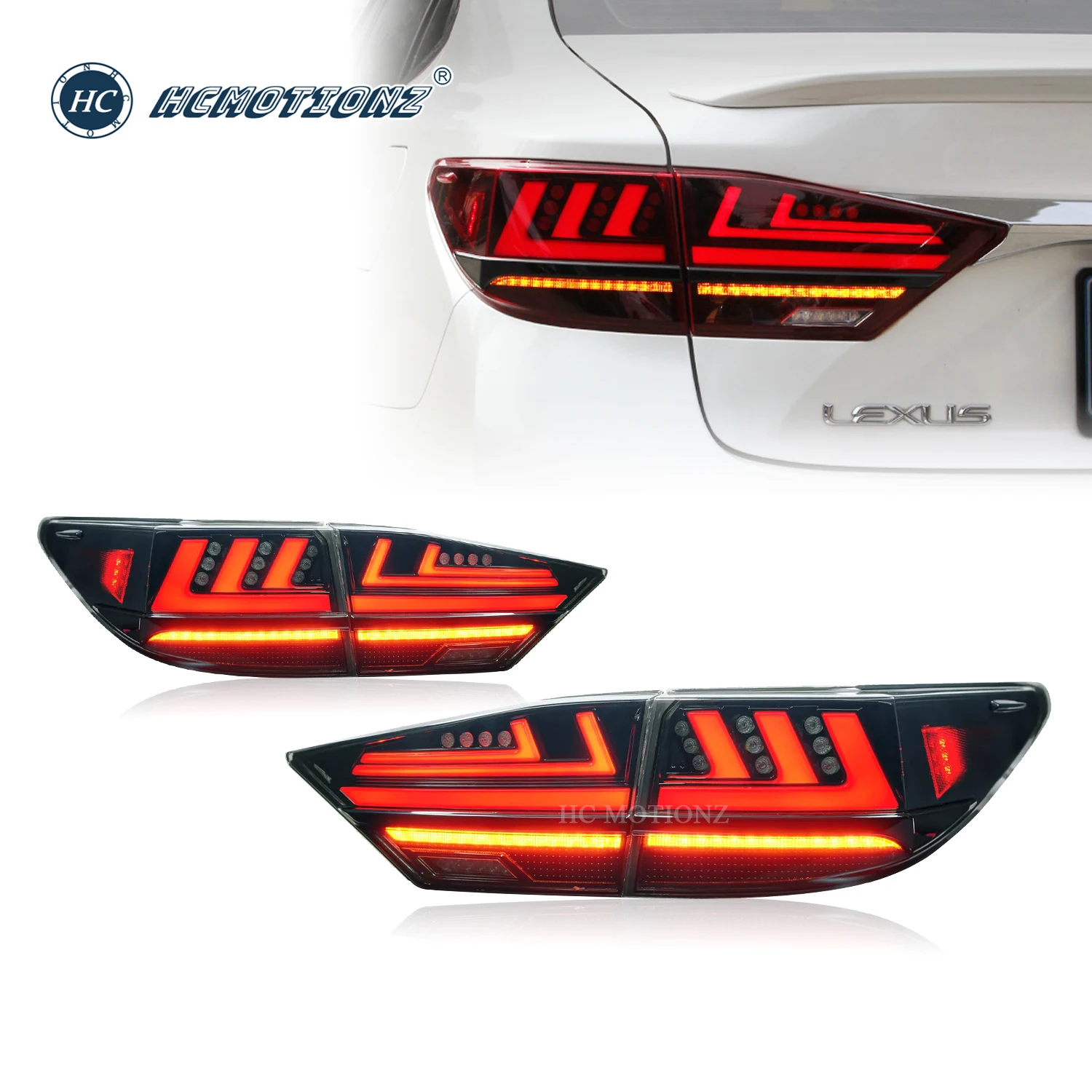 HCMOTIONZ LED Tail Lights for Lexus ES 2013-2018 ES350 ES300h High Quality Car Rear Back Lamps Assembly Lighting System