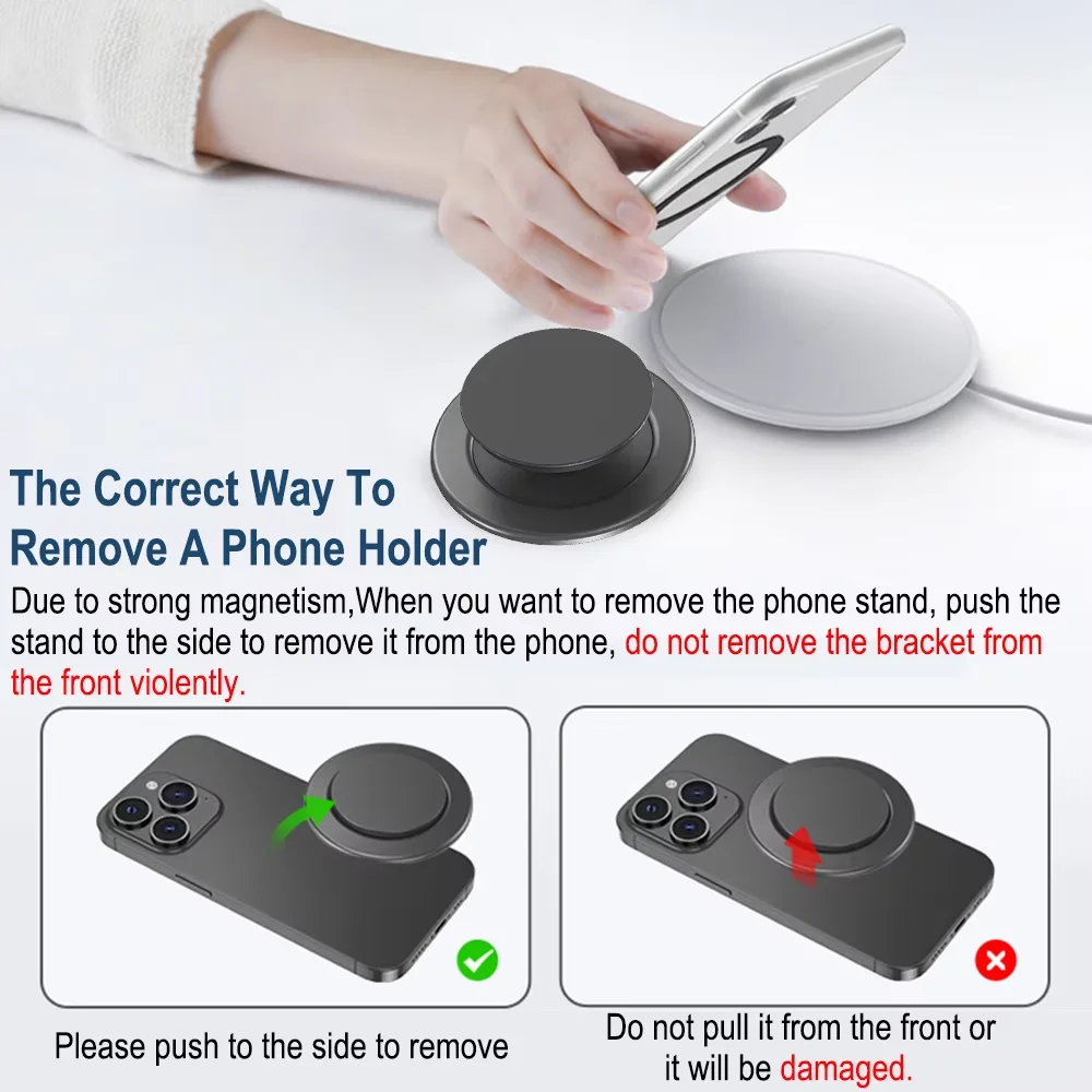 ที่ยึดโทรศัพท์มือถือแม่เหล็กแบบยูนิเวอร์แซล สำหรับ Magsafe Safe Ring Stand ใช้ได้กับ iPhone 17 16 15 14 13 12 ที่จับโทรศัพท์มือถือ