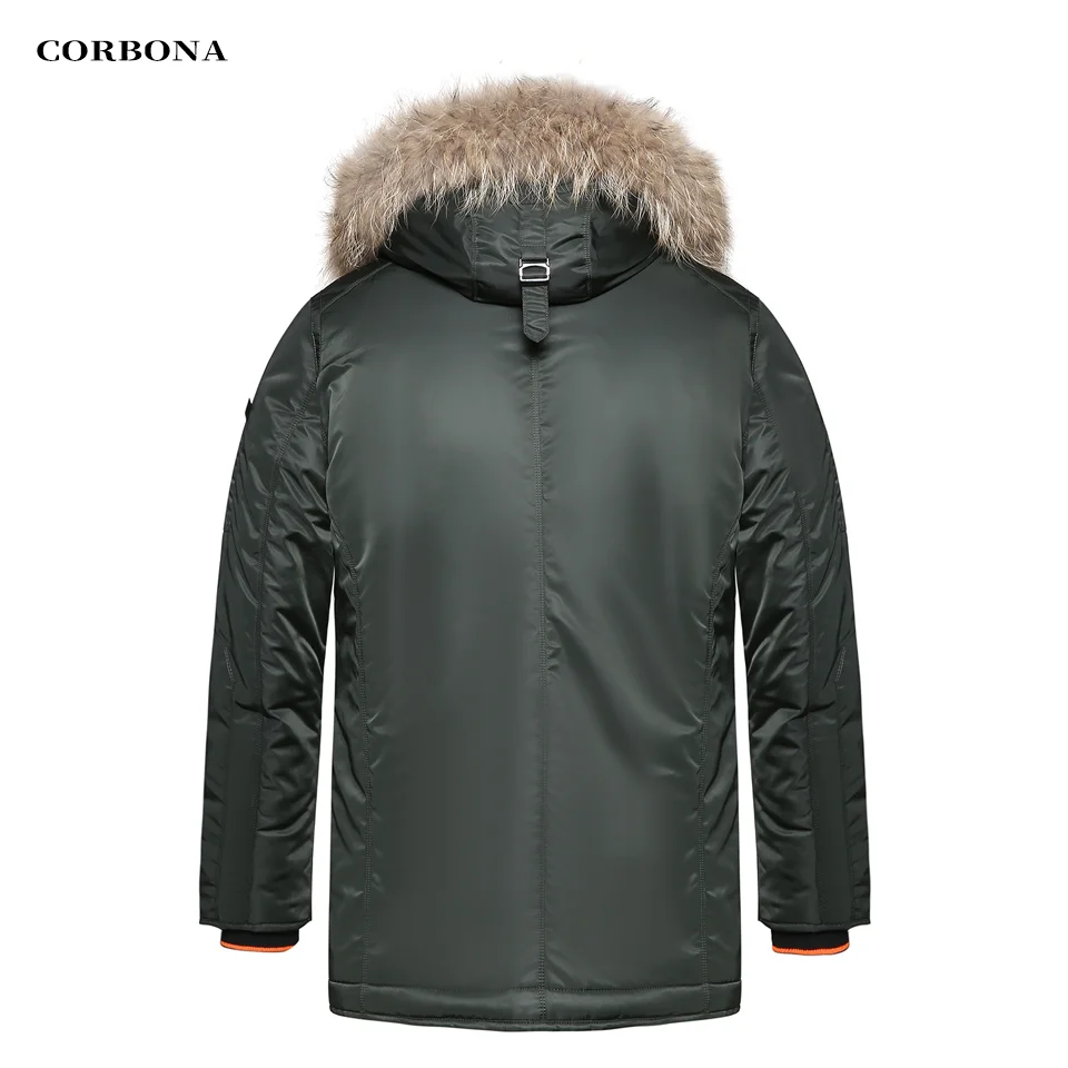 CORBONA-Parka de algodão grosso masculina, casaco com gola de pele real, jaquetas de negócios multifuncionais, moda casual, novo, inverno, 2024