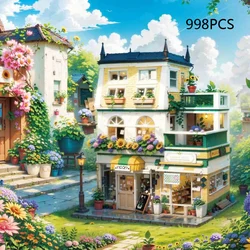 Loz Streetscape Mini Diamond Building Block Creative Garden Hotel Figures Building Brick City Street View Flower House Toy