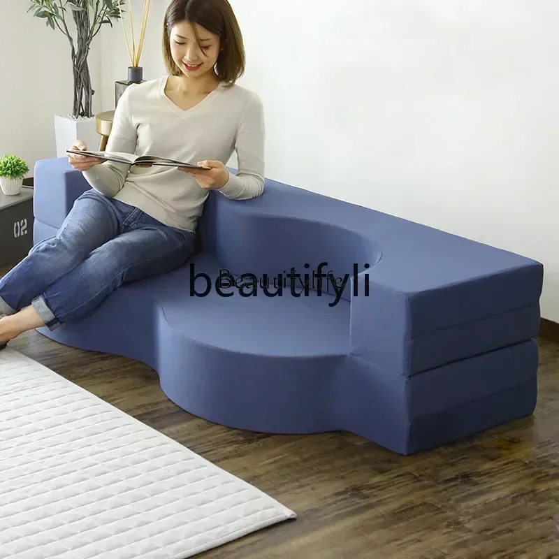 

XL Folding sofa bed multi-functional technology cloth linen light luxury