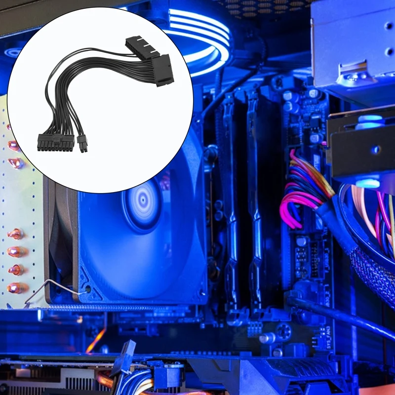 Dual Start Power Cord Dual Power Start Cord 30Cm Motherboard 24Pin Synchronous Power Cord 18AWG