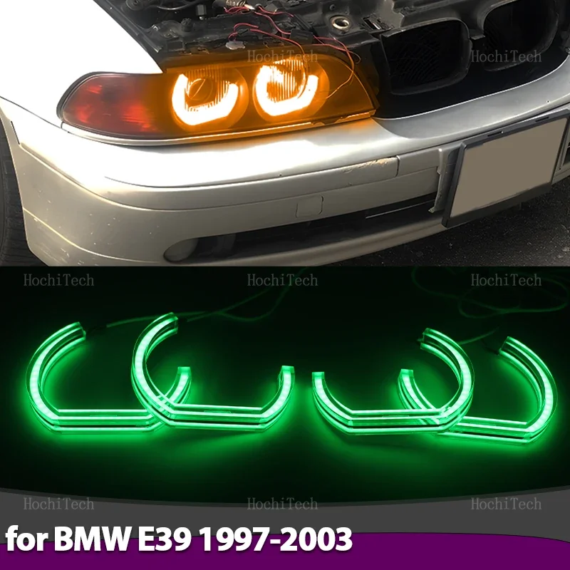 

Динамический многоцветный RGB-подсветка с управлением через приложение, светодиодный кольцевой светильник «ангельские глазки», ходовые огни для BMW 5 SERIES E39 525i 528i 530i 540i 1997-2003