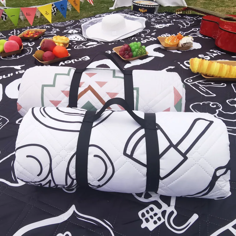 Ultrasonic Picnic Mat,Thickness Waterproof Mat,Individual Printing Blanket,Outdoor Camping Tent Grassland Sleeping Pad