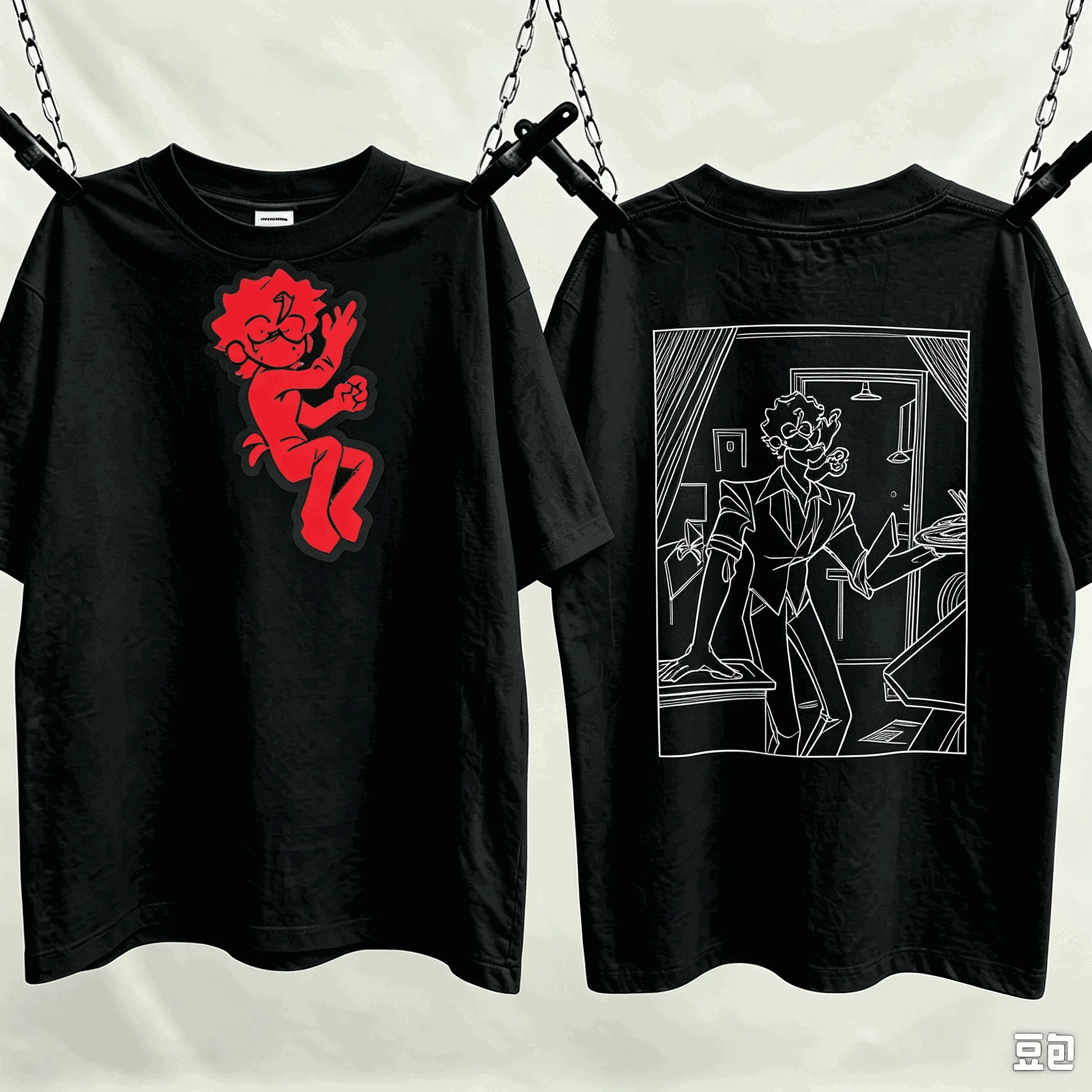 Dead Plate night Print T-shirts for Men Women Fashion Hip Hop Oversized Unisex Streetwear Trendy Cotton Short Sleeves Breathable
