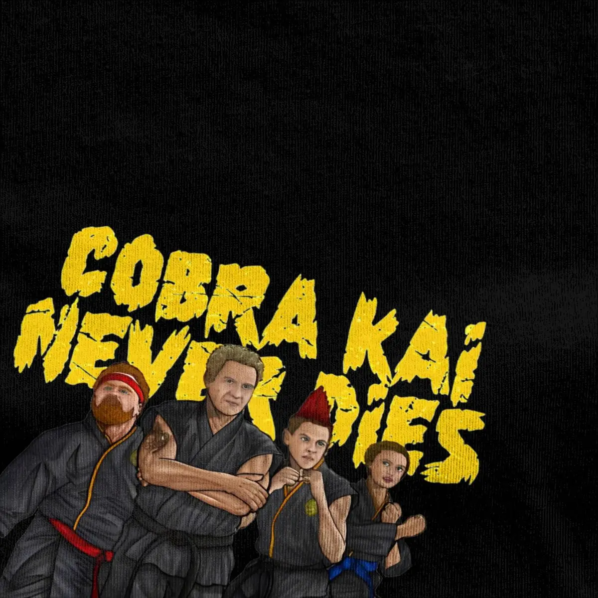 Cobra Kai Never Dies Merch T-Shirts for Men Women Awesome Cotton Graphic Print Tee