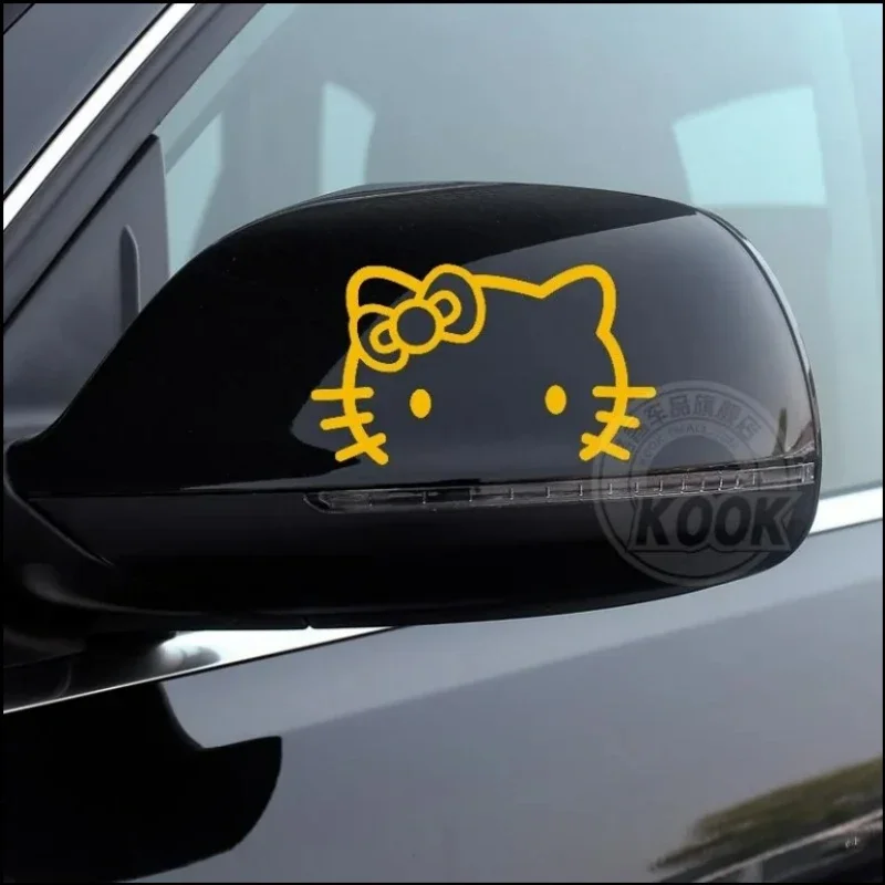 سانريو أنيمي الكرتون مرحبا كيتي مرآة ملصقات السيارات للماء CreativeGlass مرآة الأبواب والنوافذ ملصقات الثلاجة