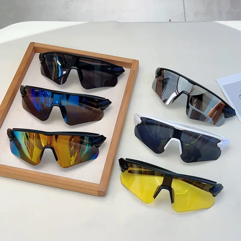 GM LUMIAS Semi Rimless Sports Goggle Men Oversize Mirror Professional Cycling Sunglasses Wrapped Round Anti-UV Protective Shades