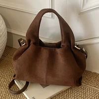 French Cloud Dumpling Bags Brand Design Frosted New Fashion Handbag Lunch Box Bag Retro Magnetic Clasp Shoulder Crossbody Bags - Image 4