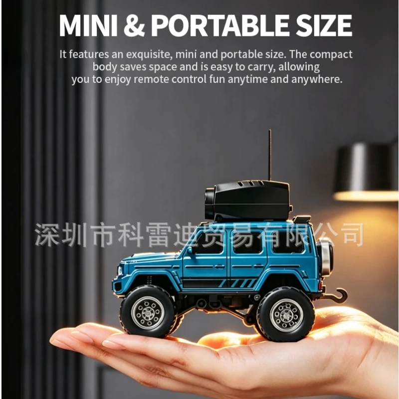 Generic 1:43 Scale RC Car 2.4G 4WD Off Road Climbing Vehicle With Camera LED Light Desktop Remote Control Racing Hobby Model