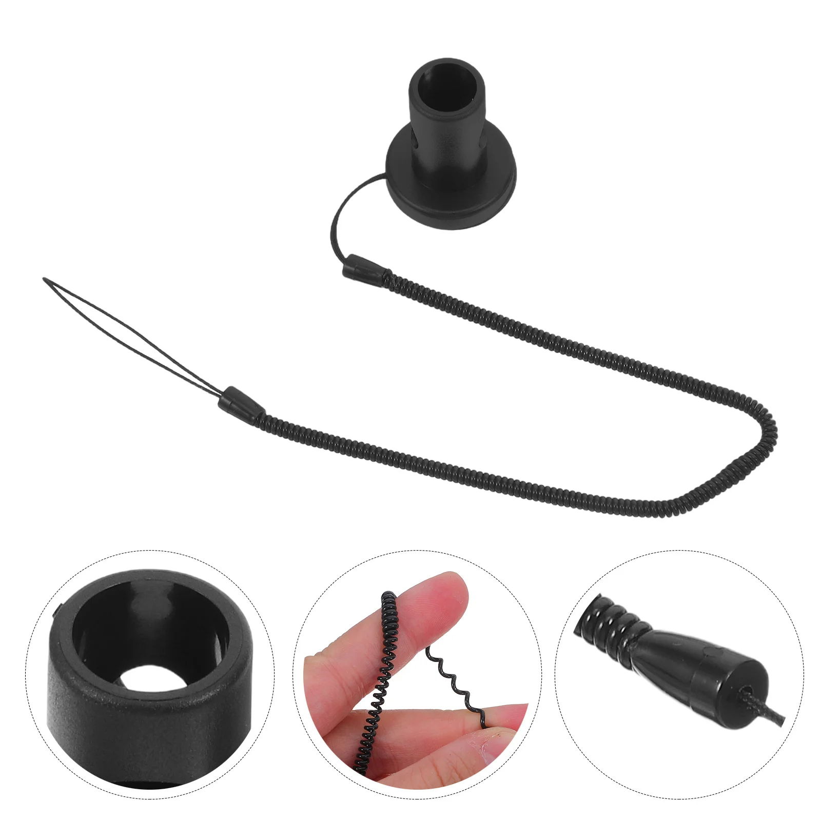 

Elastic Pen Holder Clip Retractable Pen Leash 1.3m Anti-Lost Spring Rope Notebook Stylus Lanyard for Teachers Students