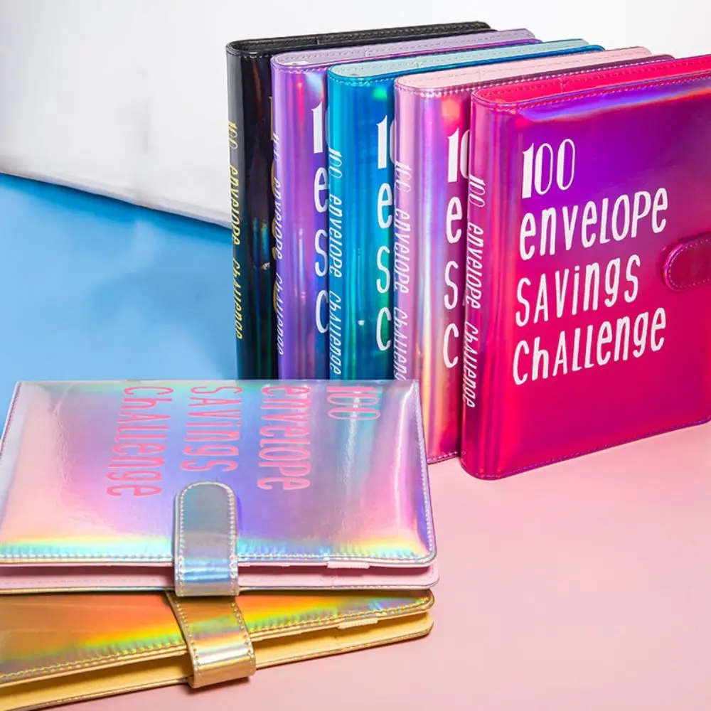 

A5 Size Challenge Budget Binder 100 Day Envelope 100Envelopes Challenge Notebook PU Leather Durable Savings Challenge Notepad
