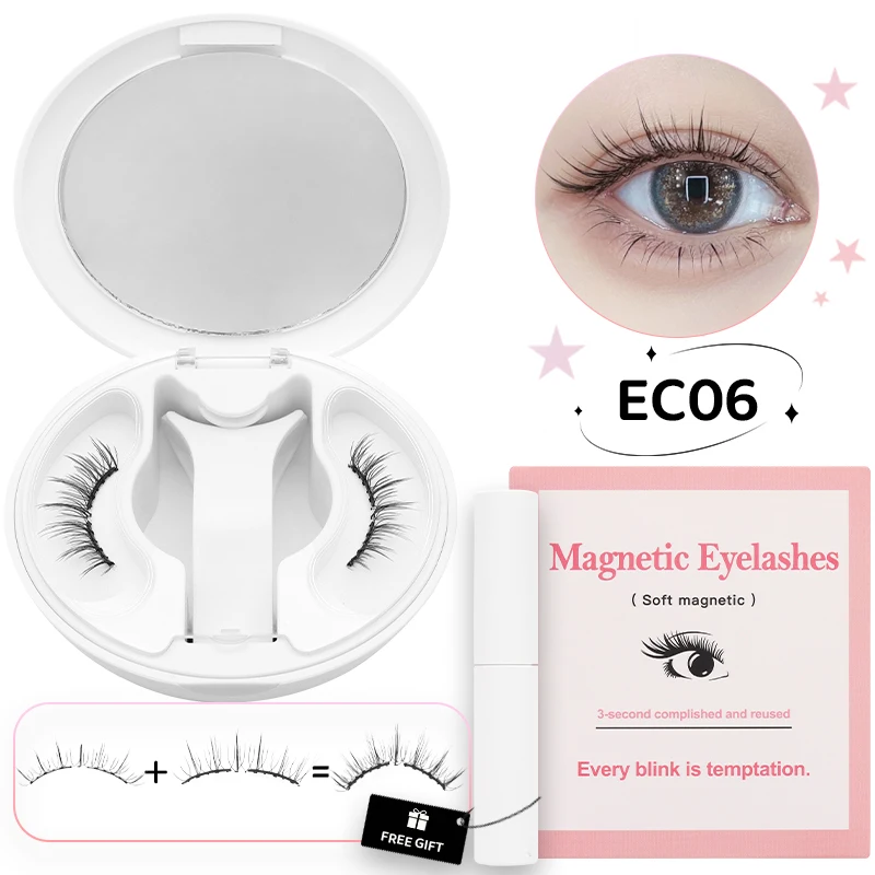 DINGSEN Weiche magnetische Wimpern mit Kleber-Set, wiederverwendbare magnetische Wimpern, Pinzetten-Set, Wimpern, handgefertigt, 3D-natürliche magnetische Pinzette – Detail 24