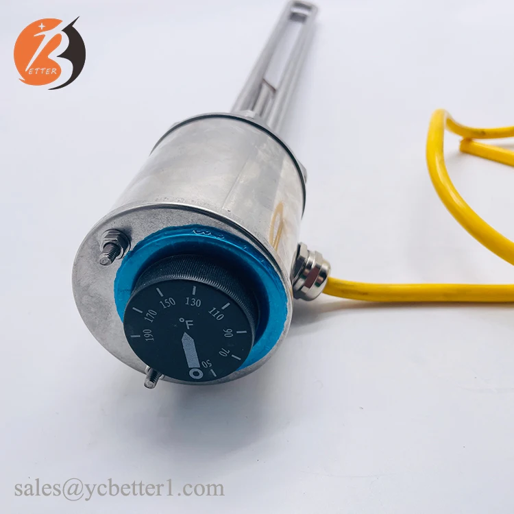 サーモスタット付き電気工業用ステンレス浸漬給湯器 1500w