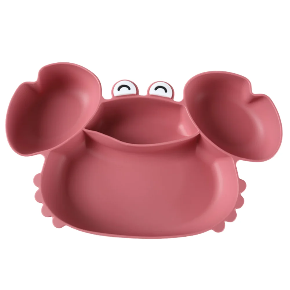 أوعية شفط من السيليكون المحمولة للأطفال على شكل سرطان البحر مقاومة للماء ومرنة للأطفال طبق عشاء مقصورة كرتونية مع أكواب شفط #2