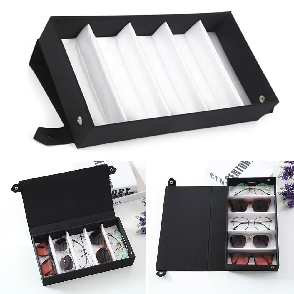 Glasses Case 5/8 Slot Grid Glasses Sunglasses Display Rack Holder Glasses Organizer Rectangle Sunglasses Storage Box