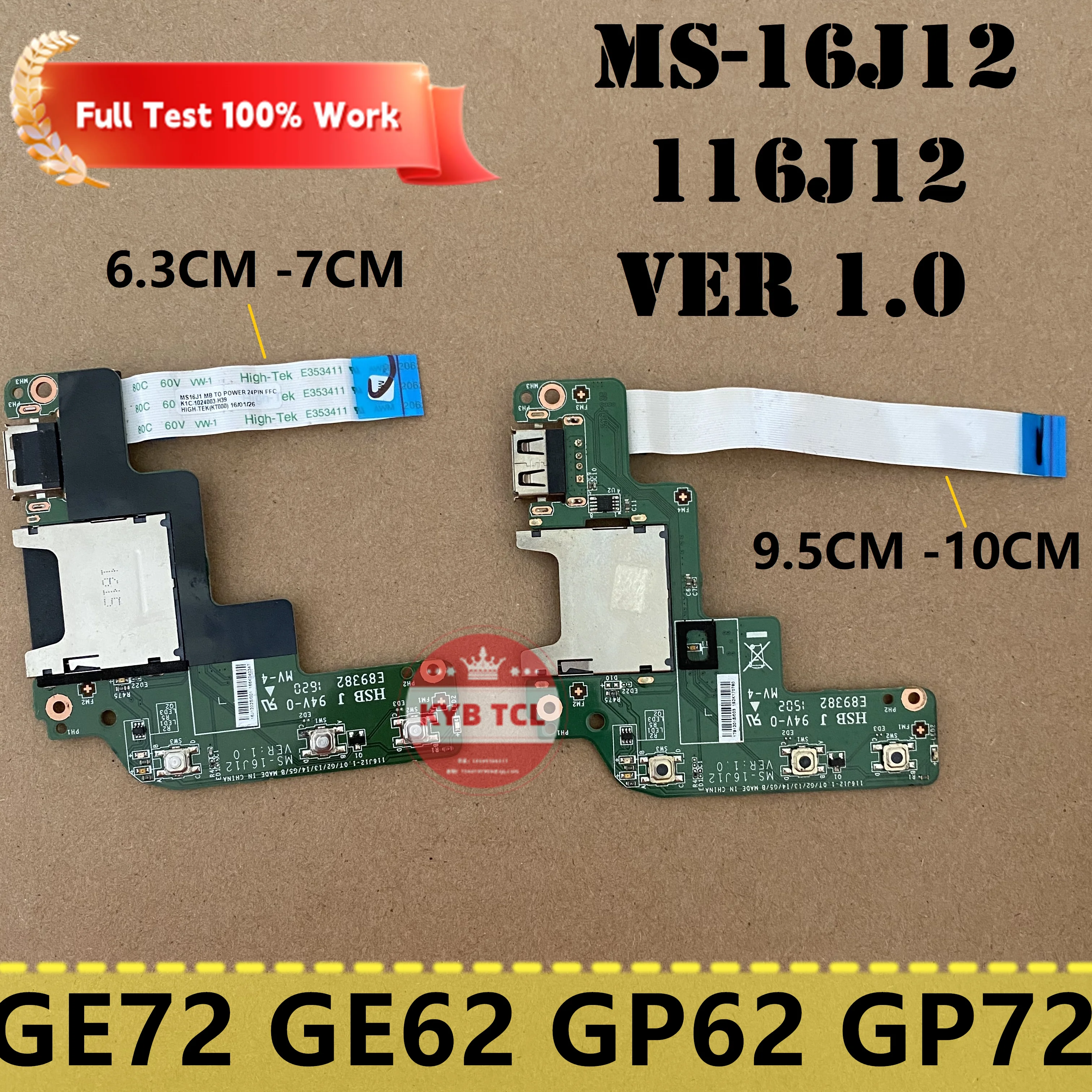 Genuine For MSI GE72 GE72-003US GE62 GP62 GP72 Laptop USB Card Reader Media Button Board Or Cable MS-16J12 116J12 Notebook