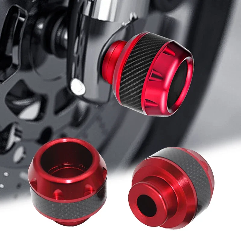 2PCs Universal Motorcycle Falling Protectors Carbon Fiber Motorbike Wheel Tire Crash Safety Falling Protection Wheel Tyre Slider