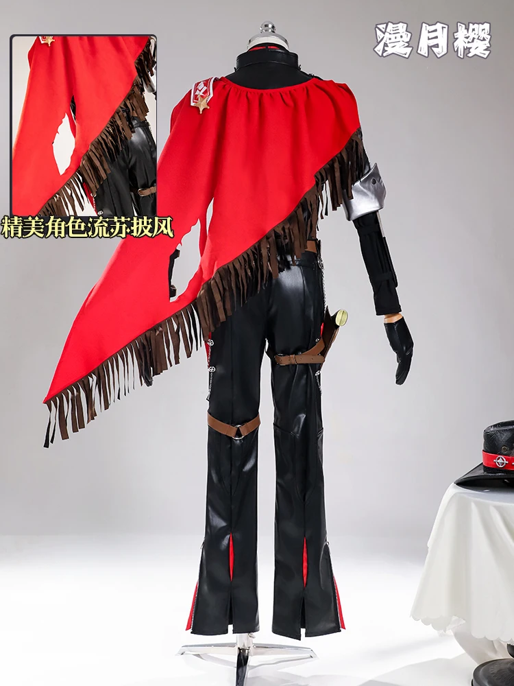 Jogo Honkai Star Rail Boothill Cosplay Traje para Homens e Mulheres, Peruca, Brincos, Chapéu, Manto, Uniforme, Halloween Role Play Shoes