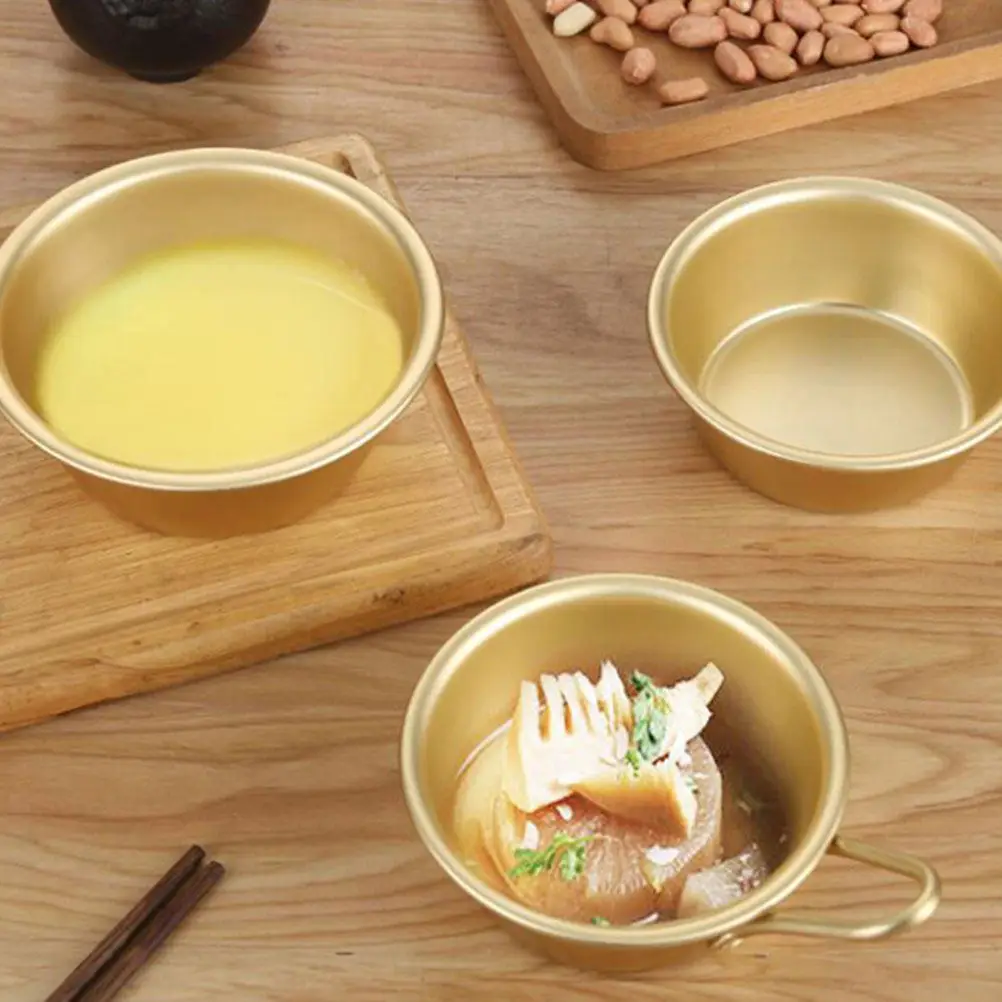 Tazón coreano pequeño para vino, 2 uds., para acampar, uso al aire libre, tazón de aluminio resistente para Makgeolli, contenedor multiusos para sopa y bebidas