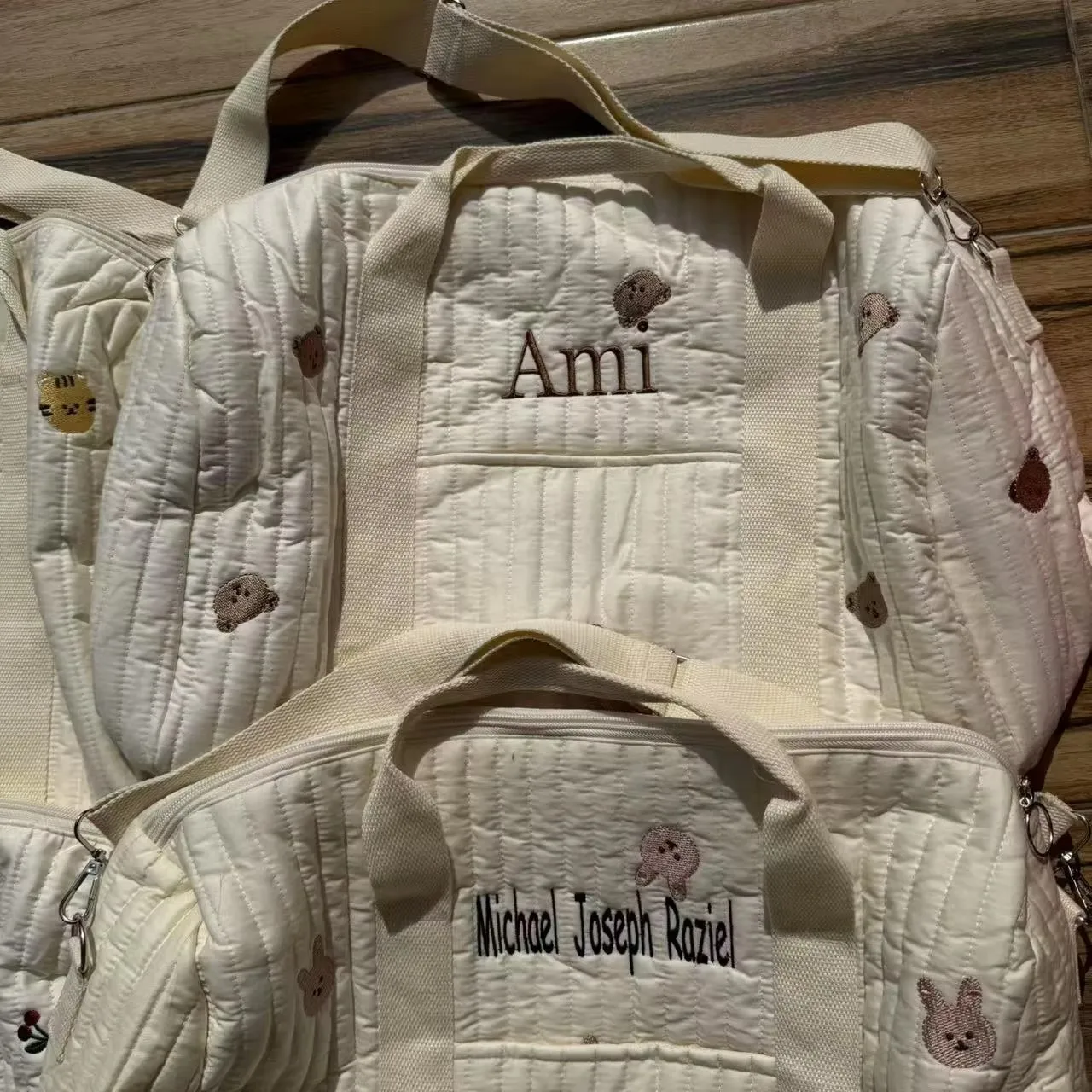Tote Diaper Bag For Women Large Capacity Embroidered Weekender Tote Hospital Bag For Gym Work School Outdoor Park Shopping Trip
