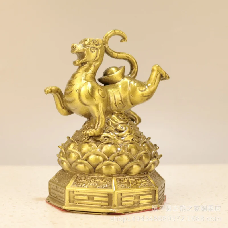 Pure Mythical Beasts Qinglong White Tiger Suzaku Xuanwu Four Directions Copper Ornaments Home Animal Office Decorati