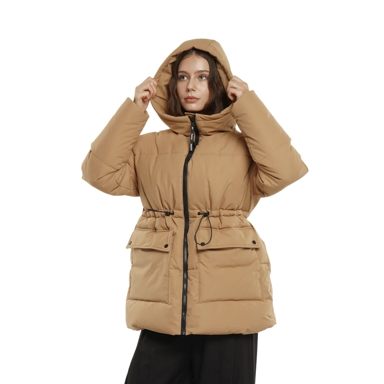 Women\'s Winter Puffer Jackets Hooded Stand Collar Outerwear Coat Splashproof Water Repellent Windproof Stain-resistant