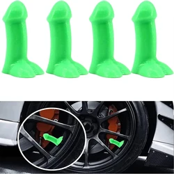 Prank Penis Shaped Tire Cap 4Pcs Dick Car Wheel Tire Valve Stem Cap Rubber Leak proof Dust Cover Fits Car Truck Bike Motorcycle