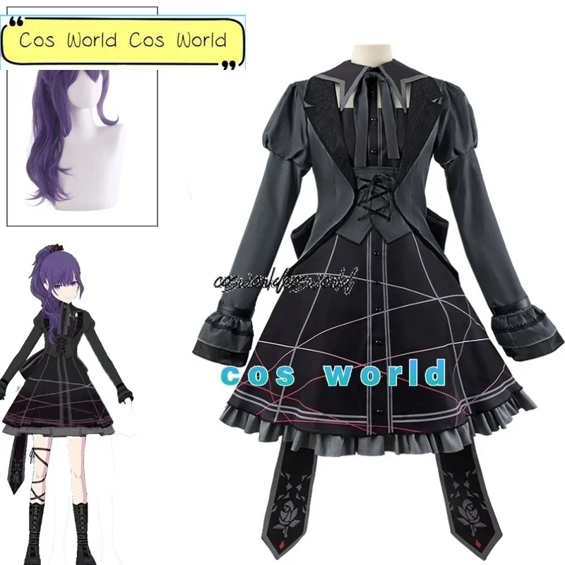 

Project Sekai Colorful Stage Asahina Mafuyu Lolita Cosplay Costume Halloween Black Stage Outfits PJSK Party Outfit Women Dress