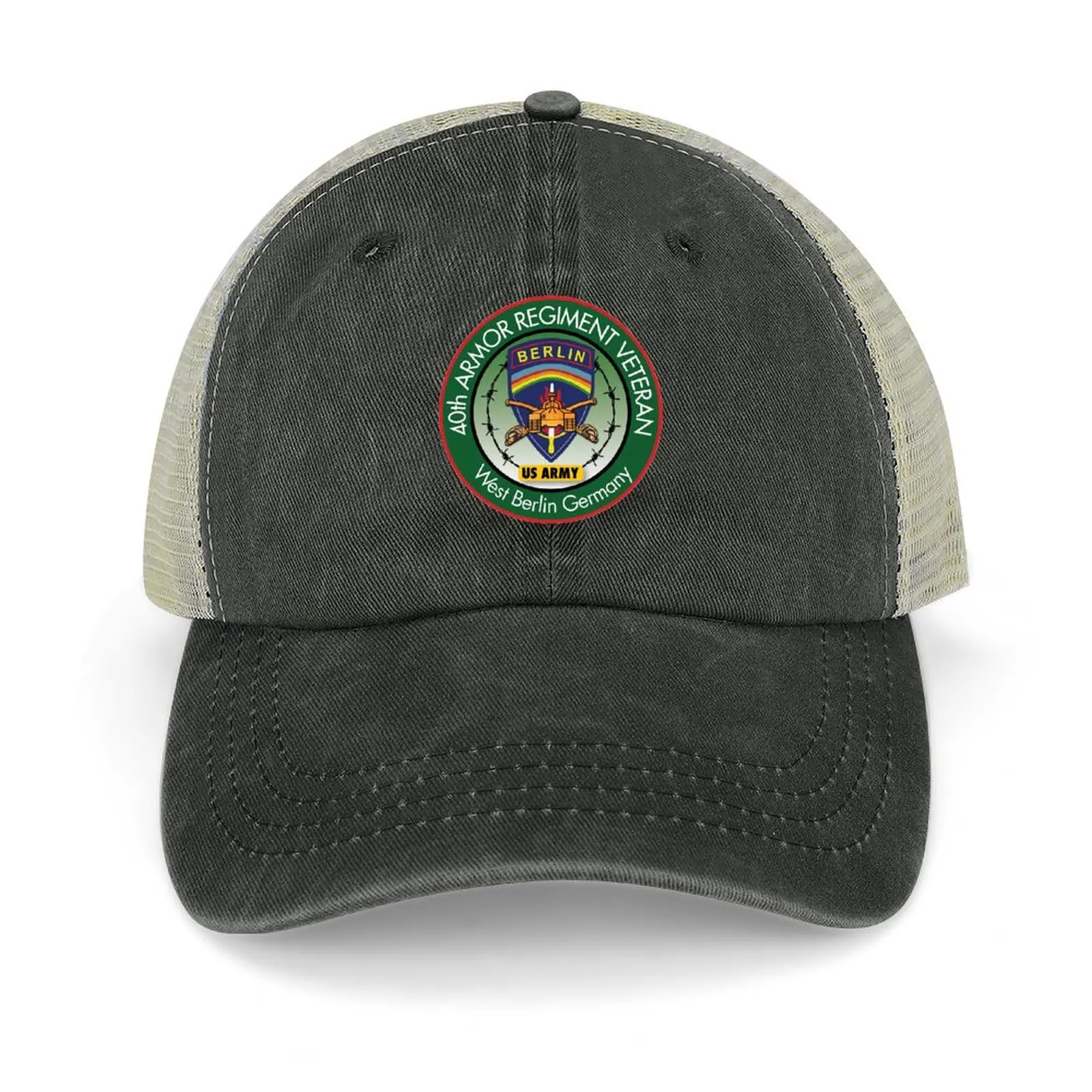 

40th Armor Regiment Berlin Veteran Unit Patch Baseball Cap fishing hat Snap Back Hat Thermal Visor Anime Mens Caps Women's