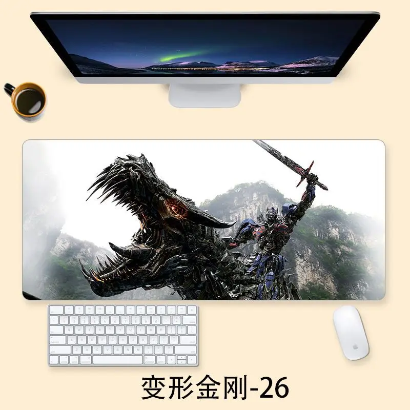 Transformers Extra Large Mouse Pad, Thickened Anime Movie Themed Desk & Keyboard Mat with Decepticons, Optimus Prime and Bumbleb